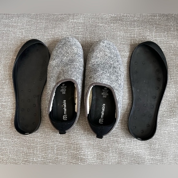 Mahabis Classic Larvik Felt Slippers EU 40 Gray Black Indoor Outdoor - Picture 9 of 13